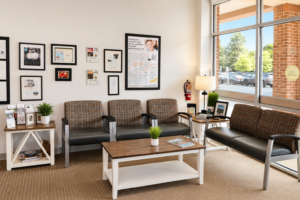 Welcoming hearing care consultation area at The Hearing Guy in Asheville